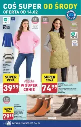 Gazetka promocyjna Aldi - Gazetka - ważna od 17.02 do 17.02.2024 - strona 26 - produkty: Sweter, Kamizelka, Wełna, Botki, Fa