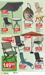 Gazetka promocyjna E Leclerc - Gazetka - ważna od 20.04 do 20.04.2024 - strona 6 - produkty: Krzesło składane, Stolik, Stół, Parasol, Saska, Krzesło, Fotel