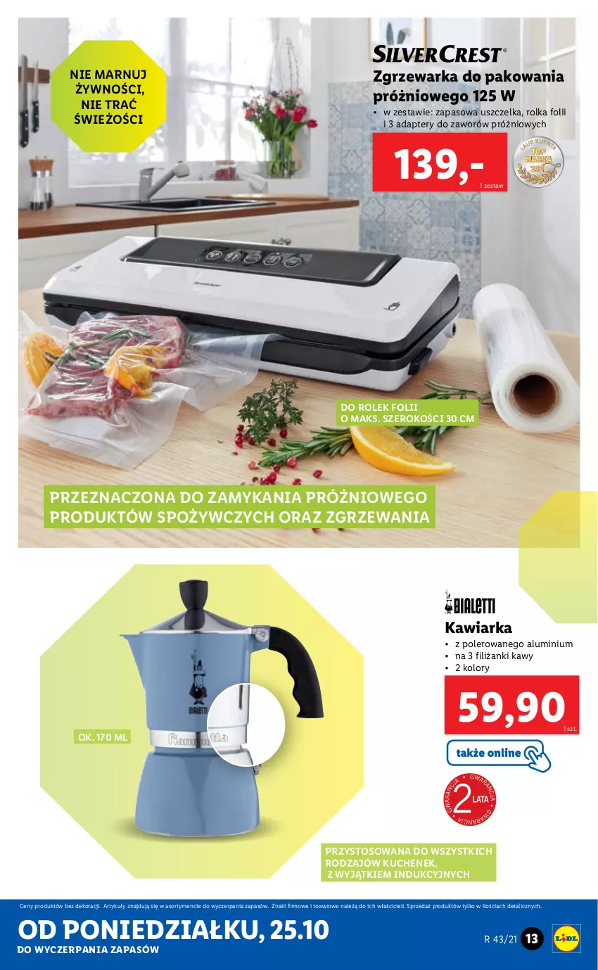 Gazetka promocyjna Lidl - GAZETKA - ważna 25.10 do 31.10.2021 - strona 13 - produkty: Kawiarka, Warka