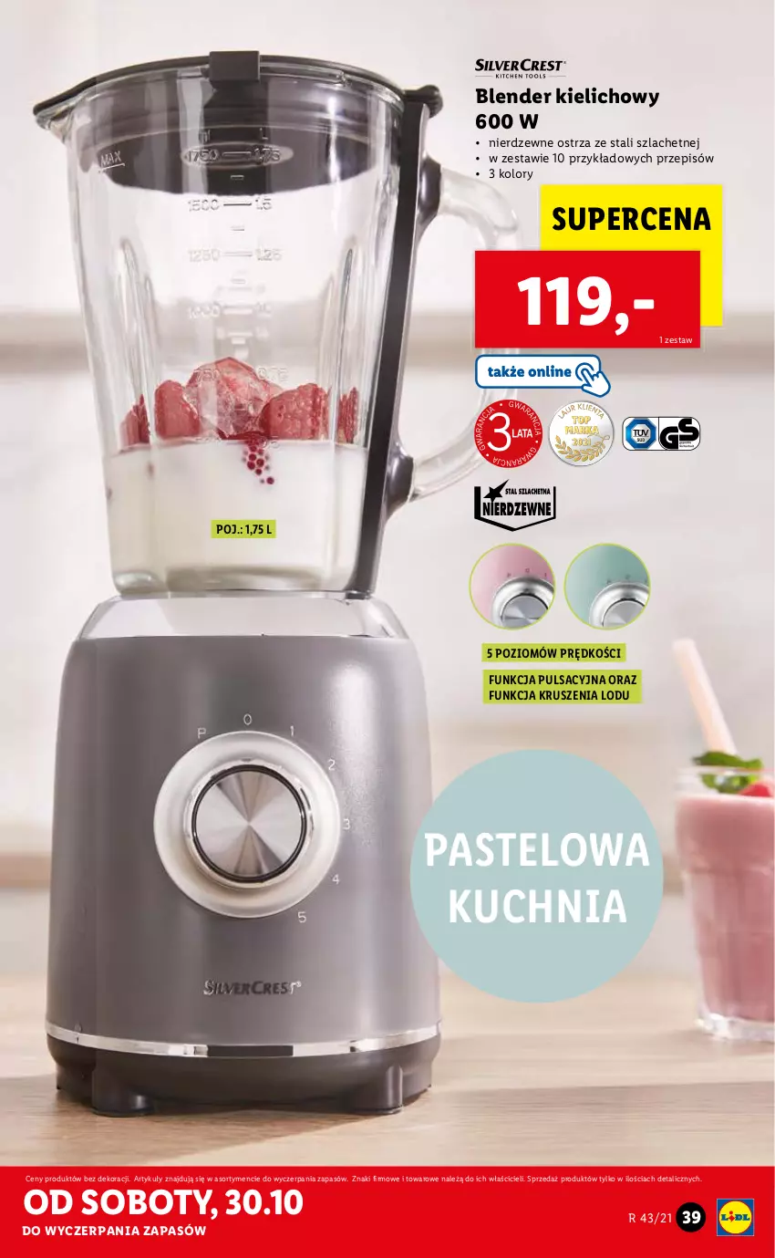 Gazetka promocyjna Lidl - GAZETKA - ważna 25.10 do 31.10.2021 - strona 39 - produkty: Blender, Kuchnia