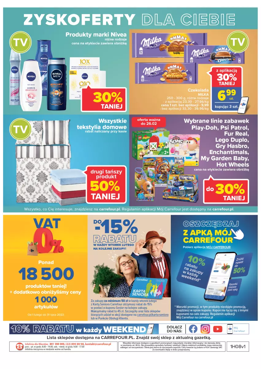 Gazetka promocyjna Carrefour - Gazetka Carrefour - ważna 08.02 do 28.02.2022 - strona 38 - produkty: Enchantimals, Gry, Hasbro, Mars, NBA, O nas, Olej, Taca