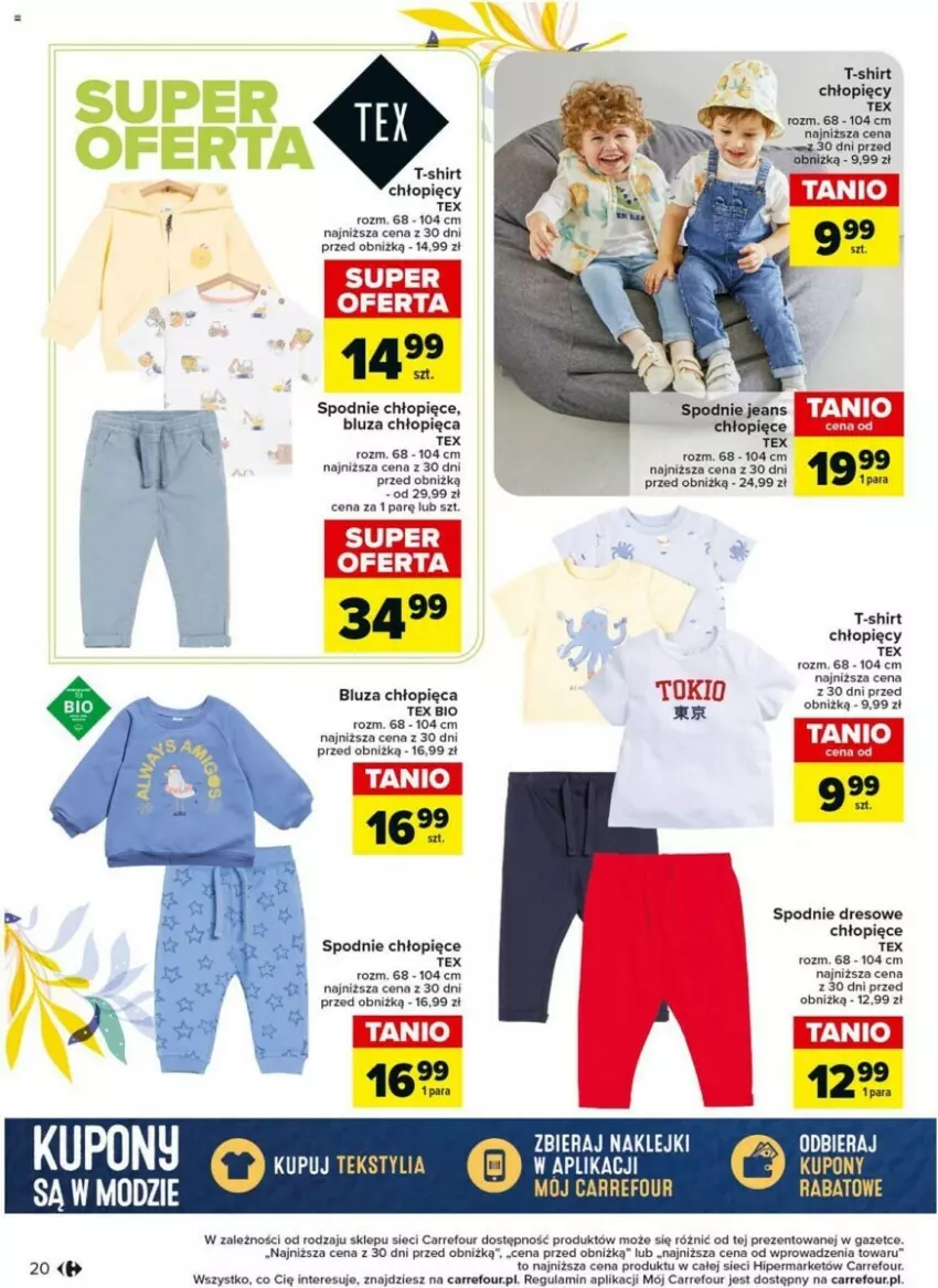Gazetka promocyjna Carrefour - ważna 02.04 do 13.04.2024 - strona 13 - produkty: Bluza, Dres, Klej, Mop, Spodnie, Spodnie dresowe, Spodnie jeans, T-shirt