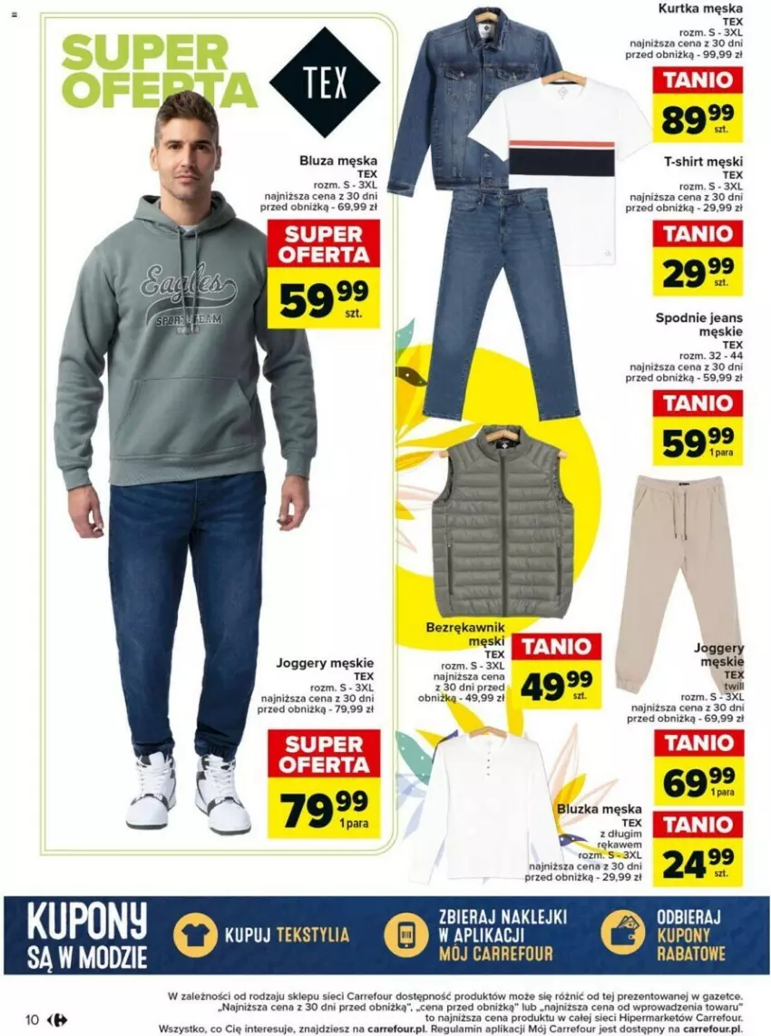 Gazetka promocyjna Carrefour - ważna 02.04 do 13.04.2024 - strona 2 - produkty: Bluza, Klej, Kurtka, Spodnie, Spodnie jeans, T-shirt, Warka