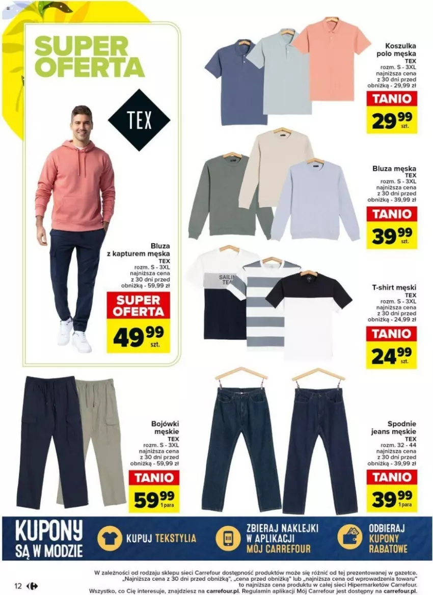 Gazetka promocyjna Carrefour - ważna 02.04 do 13.04.2024 - strona 4 - produkty: Bluza, Bluza z kapturem, Klej, Kosz, Koszulka, Spodnie, T-shirt