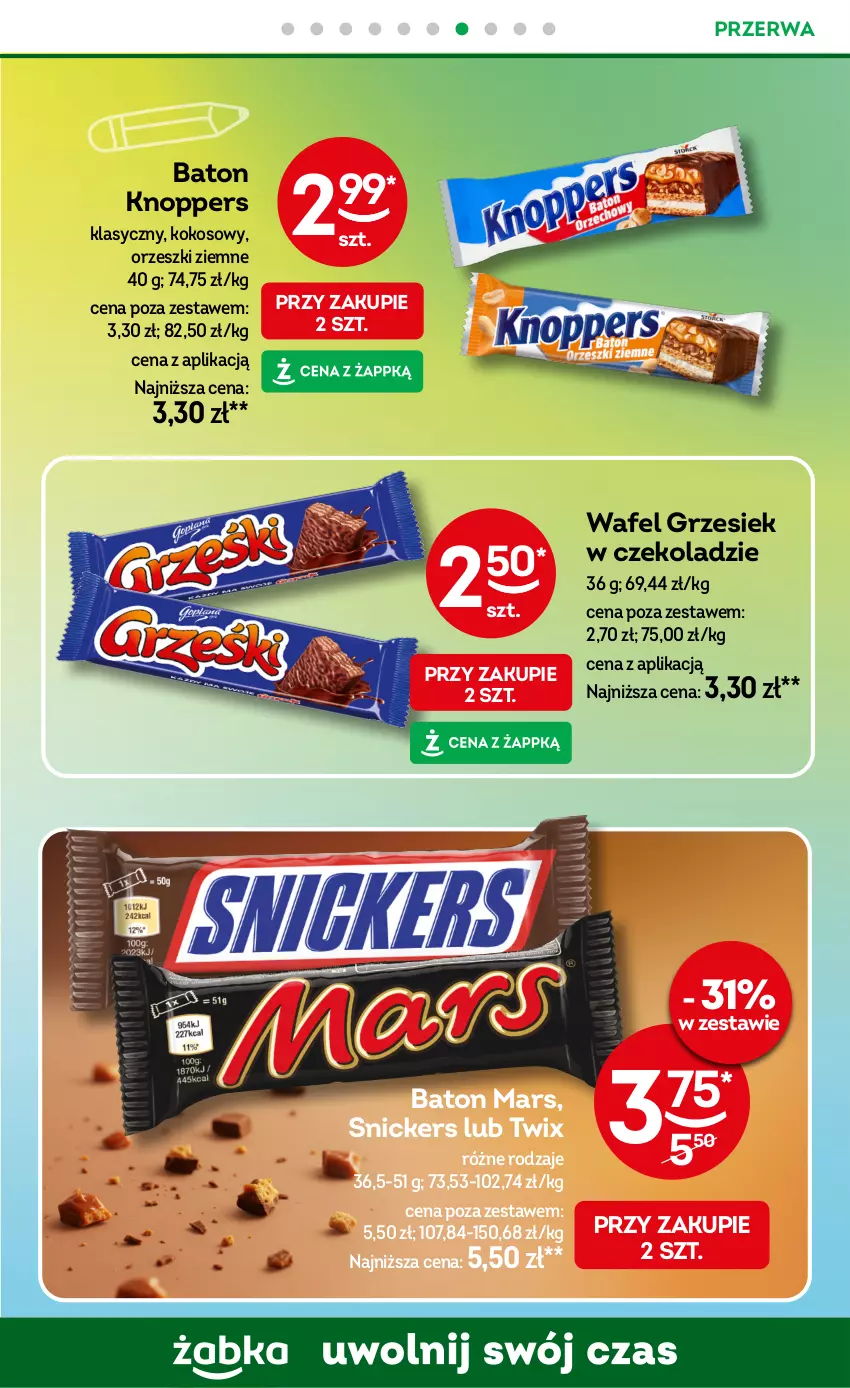 Gazetka promocyjna Żabka - ważna 23.09 do 15.12.2025 - strona 54 - produkty: Baton, Knoppers, Kokos, Mars, Orzeszki, Orzeszki ziemne, Snickers, Twix
