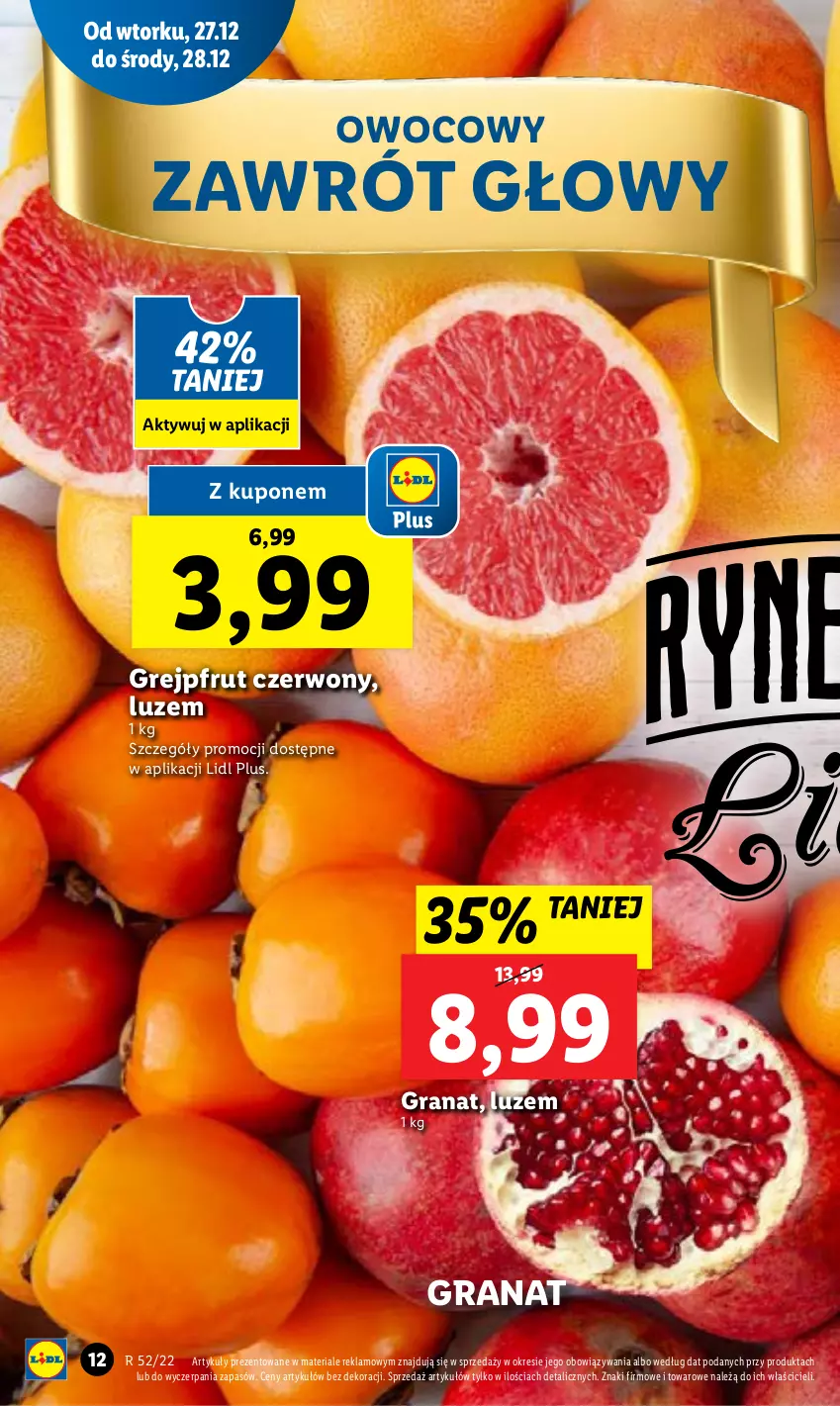 Gazetka promocyjna Lidl - GAZETKA - ważna 27.12 do 28.12.2022 - strona 12 - produkty: Gra, Granat, Grejpfrut