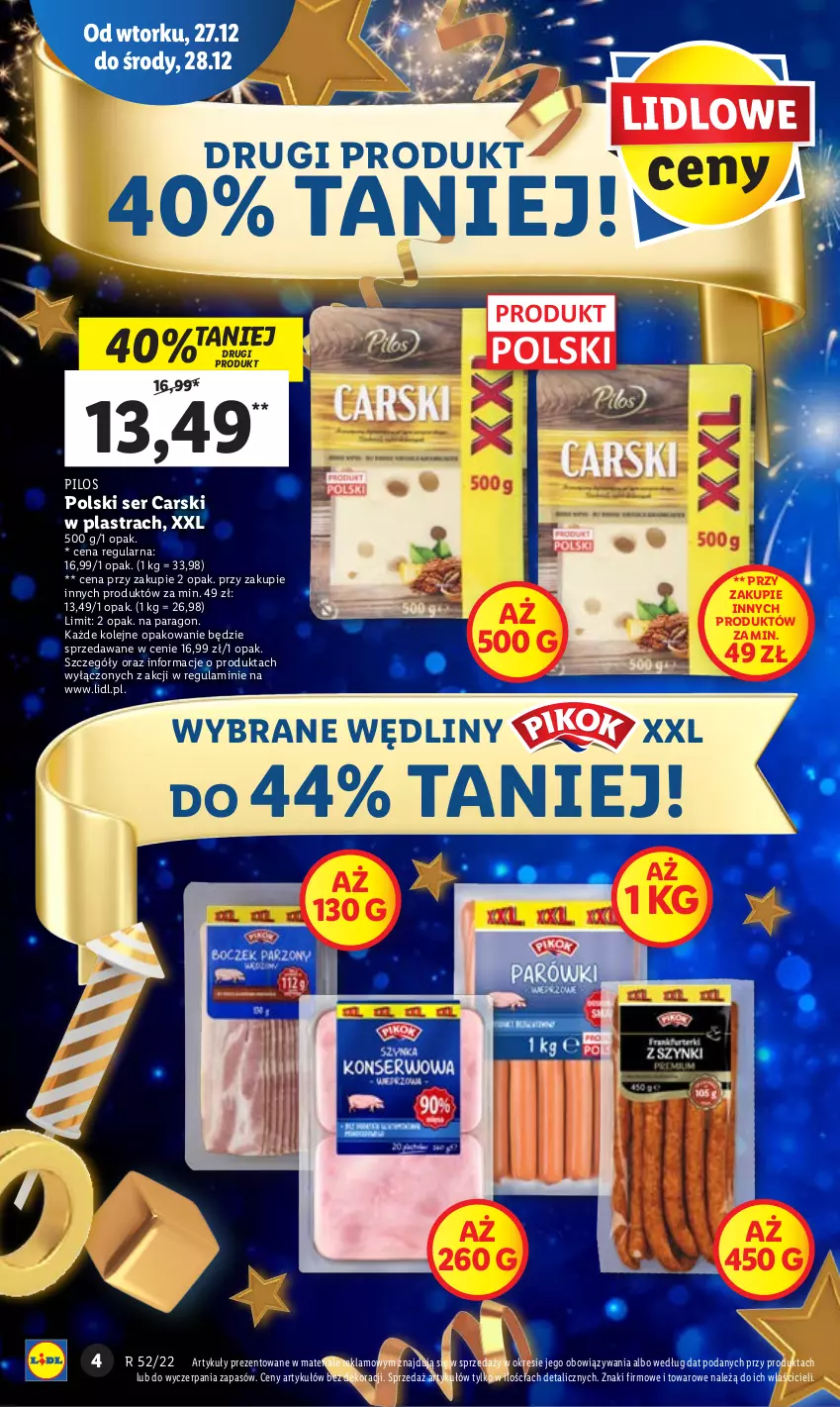 Gazetka promocyjna Lidl - GAZETKA - ważna 27.12 do 28.12.2022 - strona 4 - produkty: Cars, Olej, Pilos, Ser