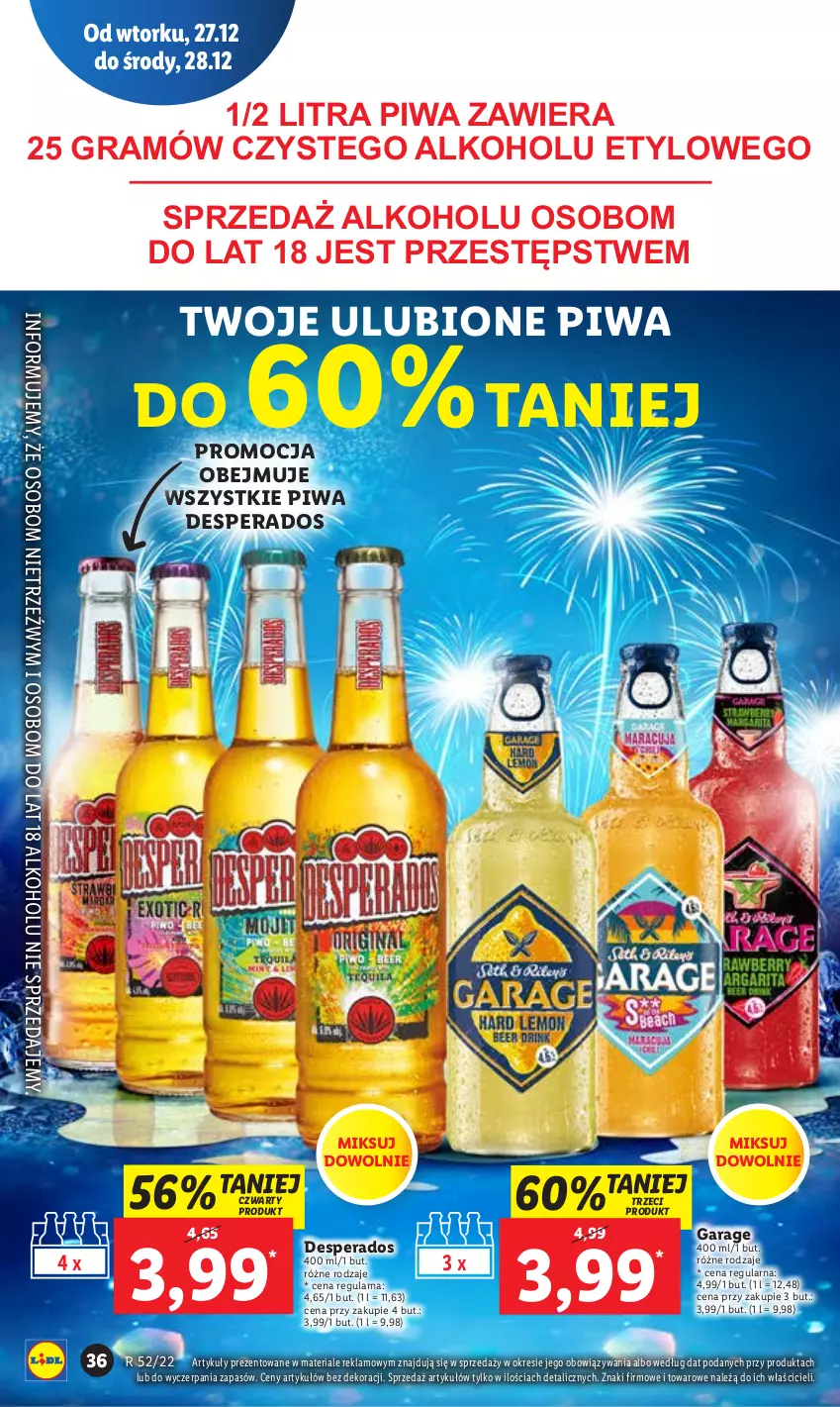 Gazetka promocyjna Lidl - GAZETKA - ważna 27.12 do 28.12.2022 - strona 42 - produkty: Desperados, Gra, Piwa