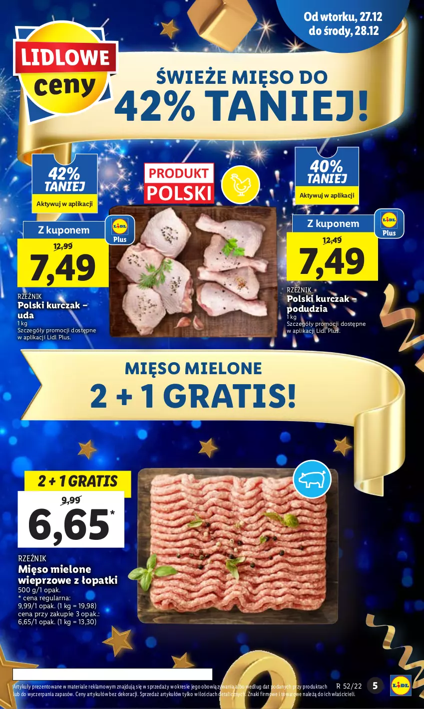 Gazetka promocyjna Lidl - GAZETKA - ważna 27.12 do 28.12.2022 - strona 5 - produkty: Gra, Kurczak, Mięso, Mięso mielone