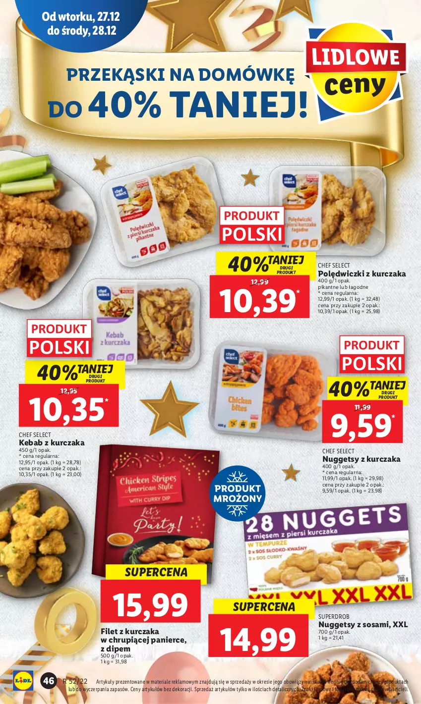 Gazetka promocyjna Lidl - GAZETKA - ważna 27.12 do 28.12.2022 - strona 52 - produkty: Kebab, Kebab z kurczaka, Kurczak, Polędwiczki z kurczaka, Sos