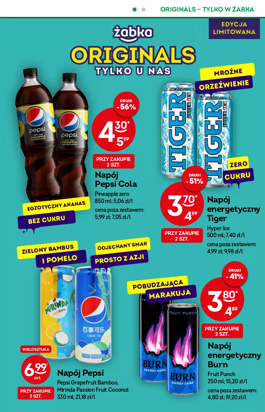 Gazetka promocyjna Żabka - ważna 31.08 do 06.09.2022 - strona 22 - produkty: Gin, Gra, Mirinda, Napój, Napój energetyczny, Pepsi, Tiger