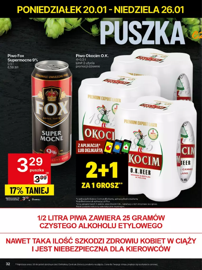 Gazetka promocyjna Delikatesy Centrum - NOWA GAZETKA Delikatesy Centrum od 20 stycznia! 20-26.01.2025 - ważna 20.01 do 26.01.2025 - strona 32 - produkty: Gra, Koc, Okocim, Piec, Piwa, Piwo