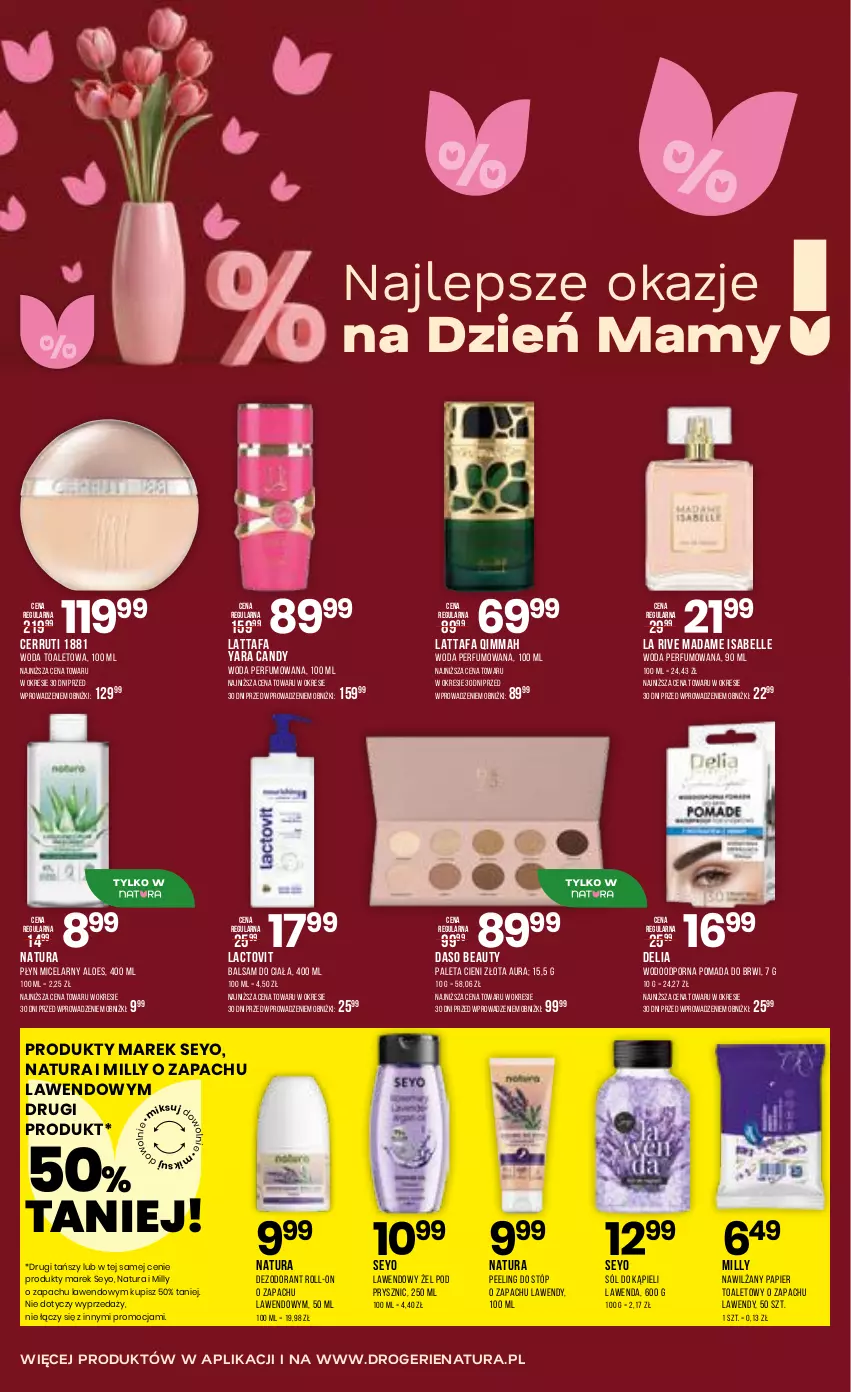 Gazetka promocyjna Drogerie Natura - Gazetka Drogerie Natura - ważna 18.05 do 02.06.2026 - strona 2 - produkty: Balsam do ciała, Bell, Candy, Cerruti, Dezodorant, Fa, La Rive, Nawilżany papier, Paleta, Papier, Papier toaletowy, Peeling, Perfum, Płyn micelarny, Pomada, Pomada do brwi, Por, Sól, Sól do kąpieli, Woda, Woda perfumowana, Woda toaletowa