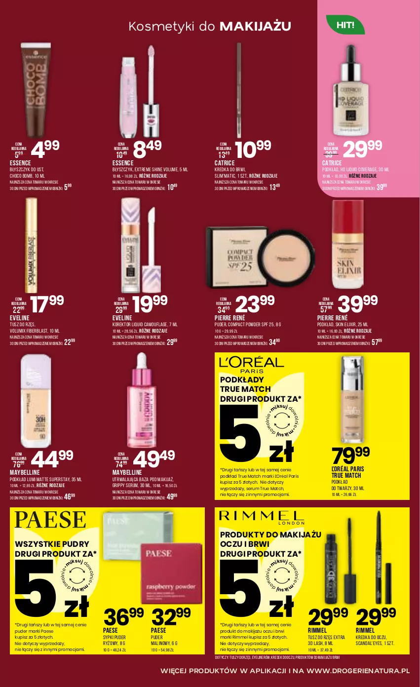 Gazetka promocyjna Drogerie Natura - Gazetka Drogerie Natura - ważna 18.05 do 02.06.2026 - strona 3 - produkty: Bell, Błyszczyk do ust, Catrice, Eveline, Kredka, Kredka do brwi, Makijaż, Maybelline, PAESE, Pierre René, Podkład, Podkład do twarzy, Produkty do makijażu, Puder, Rum, Ryż, Ser, Serum, Tusz