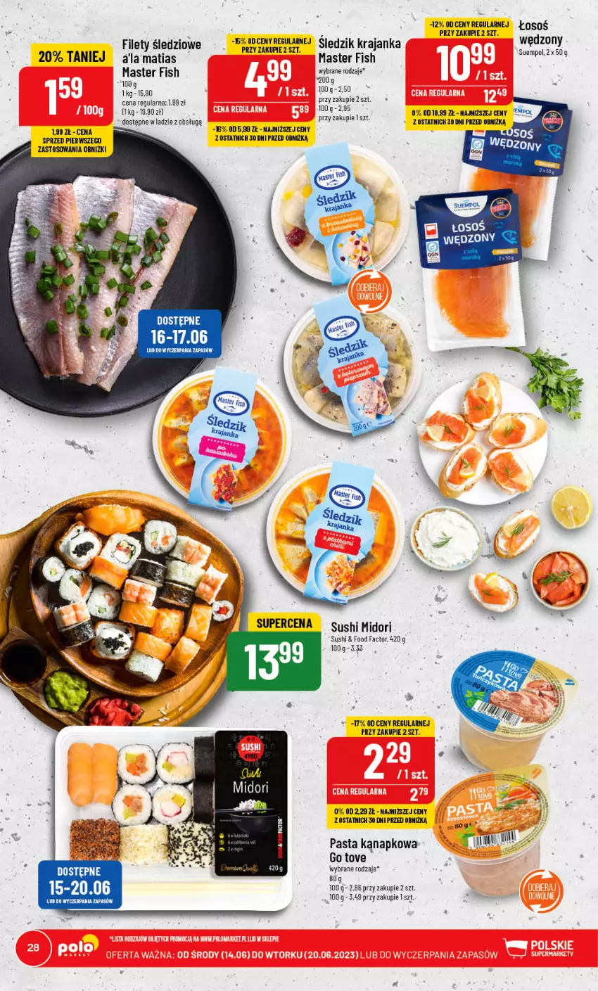 Gazetka promocyjna PoloMarket - Gazetka pomocyjna - ważna 14.06 do 20.06.2023 - strona 28 - produkty: Duda, Fa, Suempol, Sushi