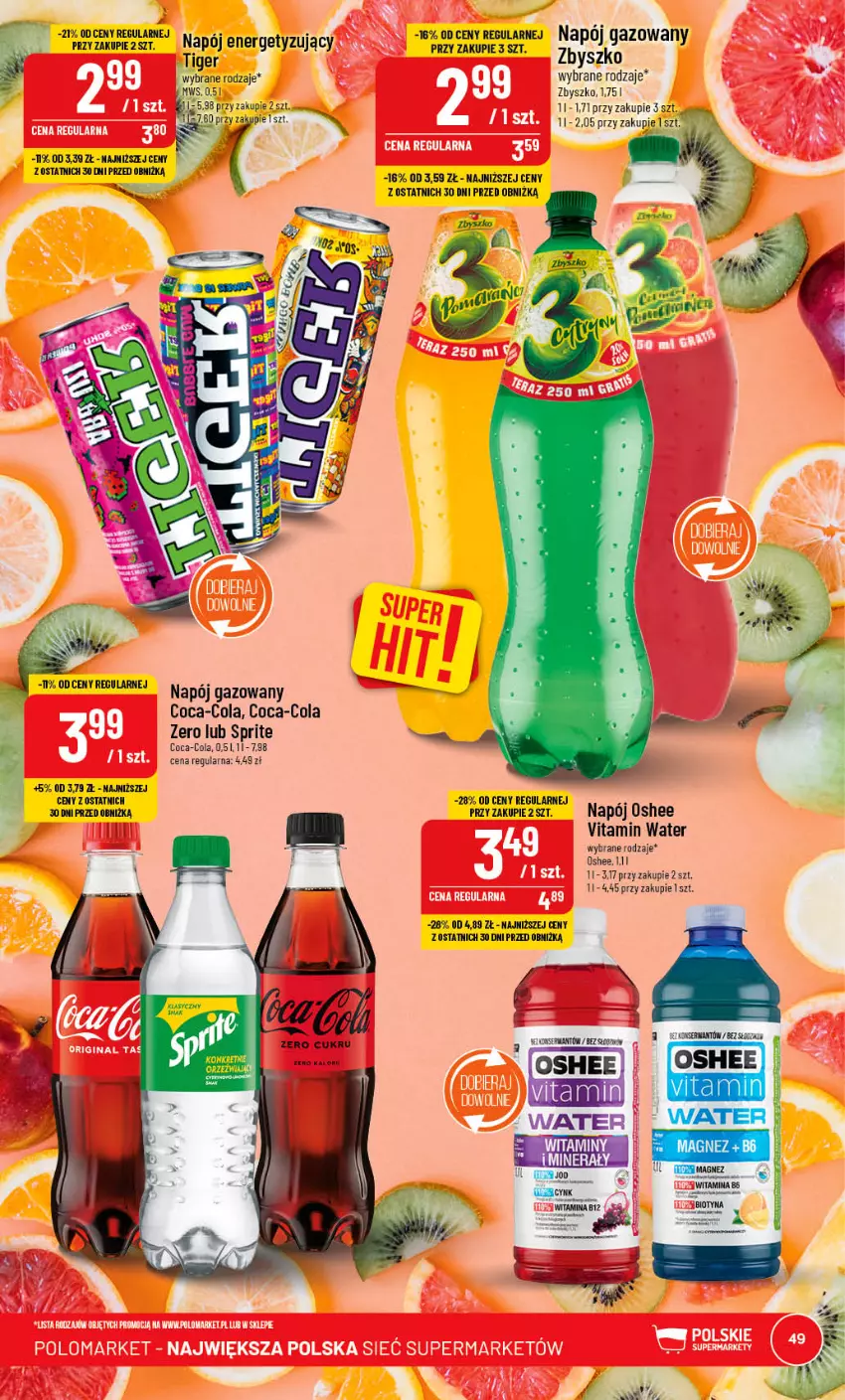 Gazetka promocyjna PoloMarket - Gazetka pomocyjna - ważna 14.06 do 20.06.2023 - strona 49 - produkty: Coca-Cola, Napój, Napój gazowany, Oshee, Ser, Sprite, Tiger