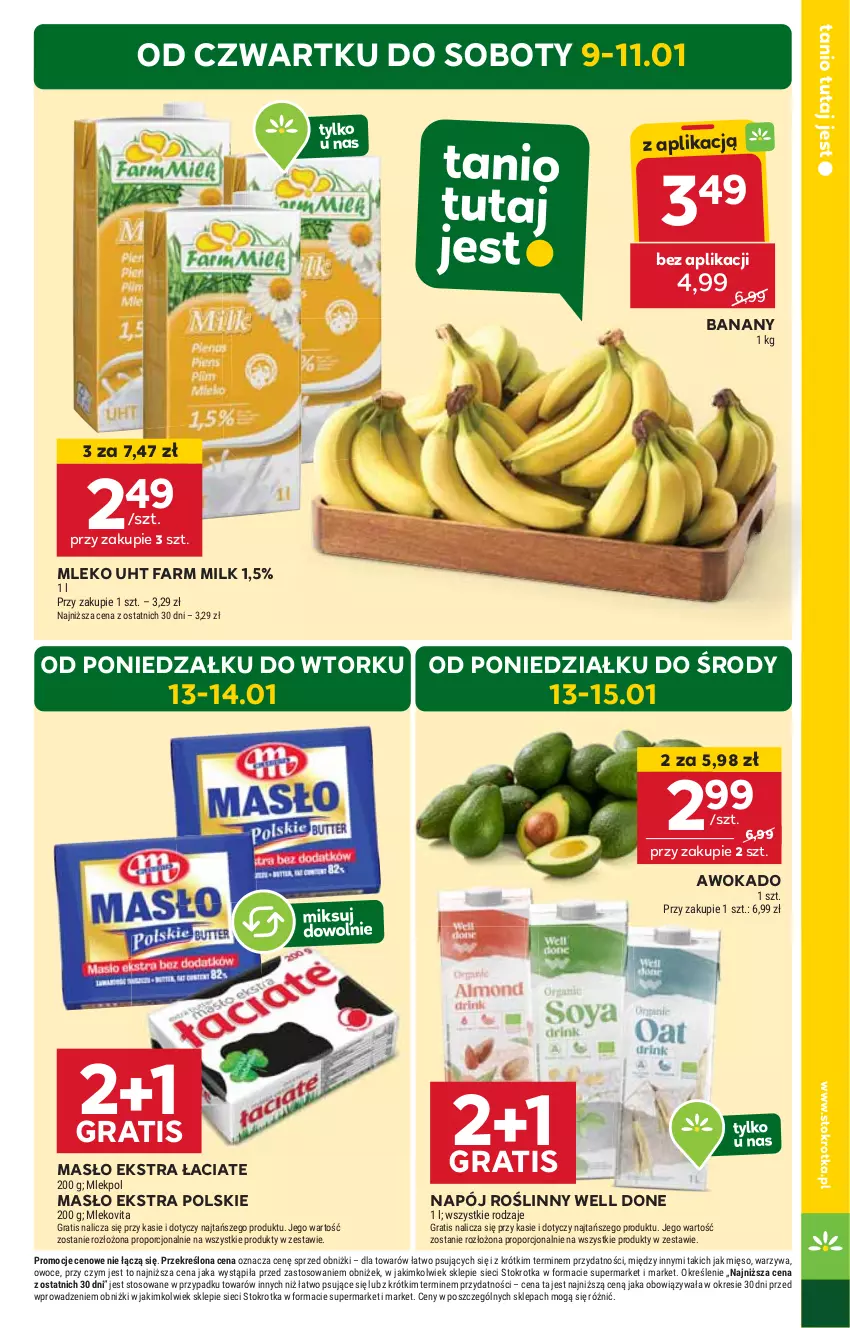 Gazetka promocyjna Stokrotka - Market Opole/Radom - ważna 09.01 do 15.01.2025 - strona 3 - produkty: Banany, Fa, Farm Milk, Gra, HP, Masło, Mleko, Napój, Napój roślinny