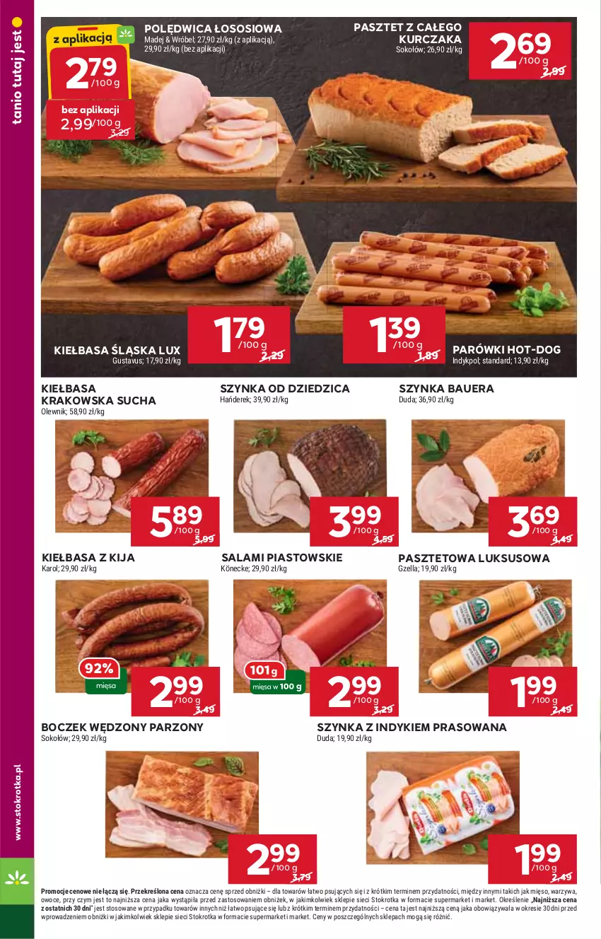 Gazetka promocyjna Stokrotka - Market Opole/Radom - ważna 09.01 do 15.01.2025 - strona 6 - produkty: Boczek, HP, Kiełbasa, Kiełbasa krakowska, Kiełbasa śląska, Kurczak, Parówki, Pasztet, Piast, Polędwica, Salami, Sos, Szynka