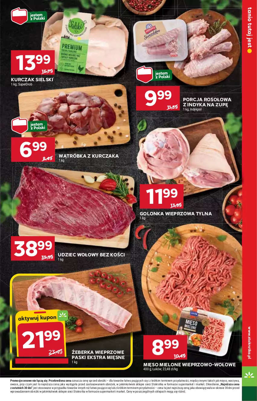 Gazetka promocyjna Stokrotka - Market Opole/Radom - ważna 09.01 do 15.01.2025 - strona 7 - produkty: Golonka wieprzowa, HP, Kurczak, Mięso, Mięso mielone, Por, Udziec wołowy