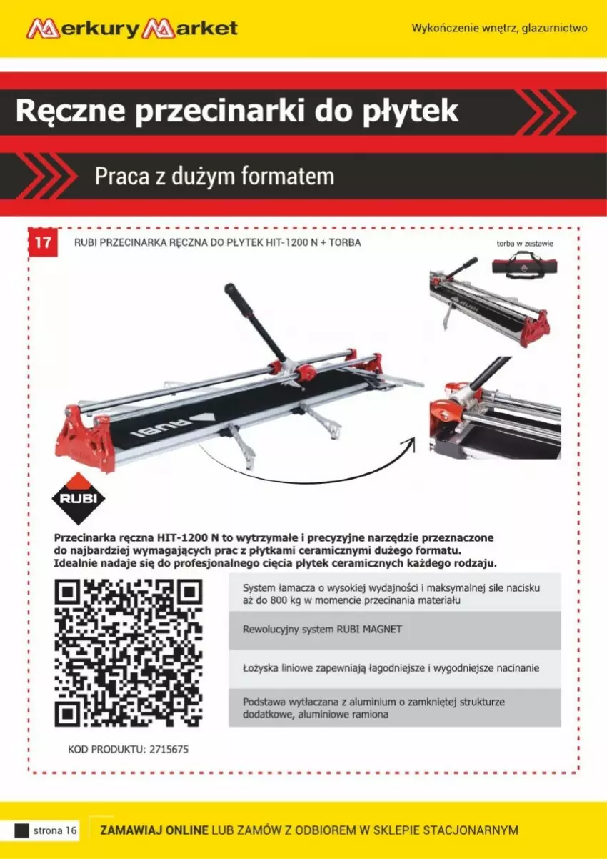 Gazetka promocyjna Merkury Market - ważna 16.11 do 31.12.2024 - strona 8 - produkty: Lazur, Płytka, Przecinarka, Sok, Torba