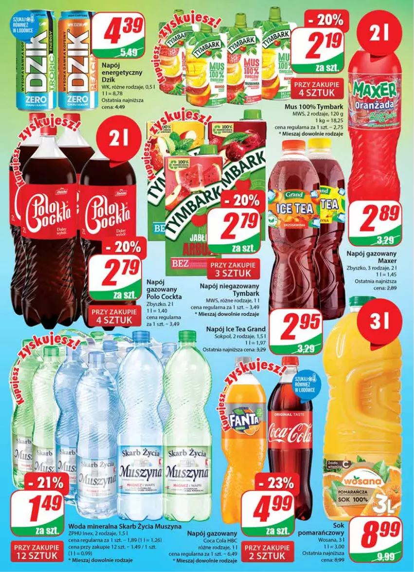 Gazetka promocyjna Dino - G24 - ważna 14.06 do 20.06.2023 - strona 2 - produkty: Gra, Ice tea, LG, Maxer, Mus, Napój, Napój gazowany, Sok, Szyna, Tymbark, Woda, Woda mineralna, Wosana