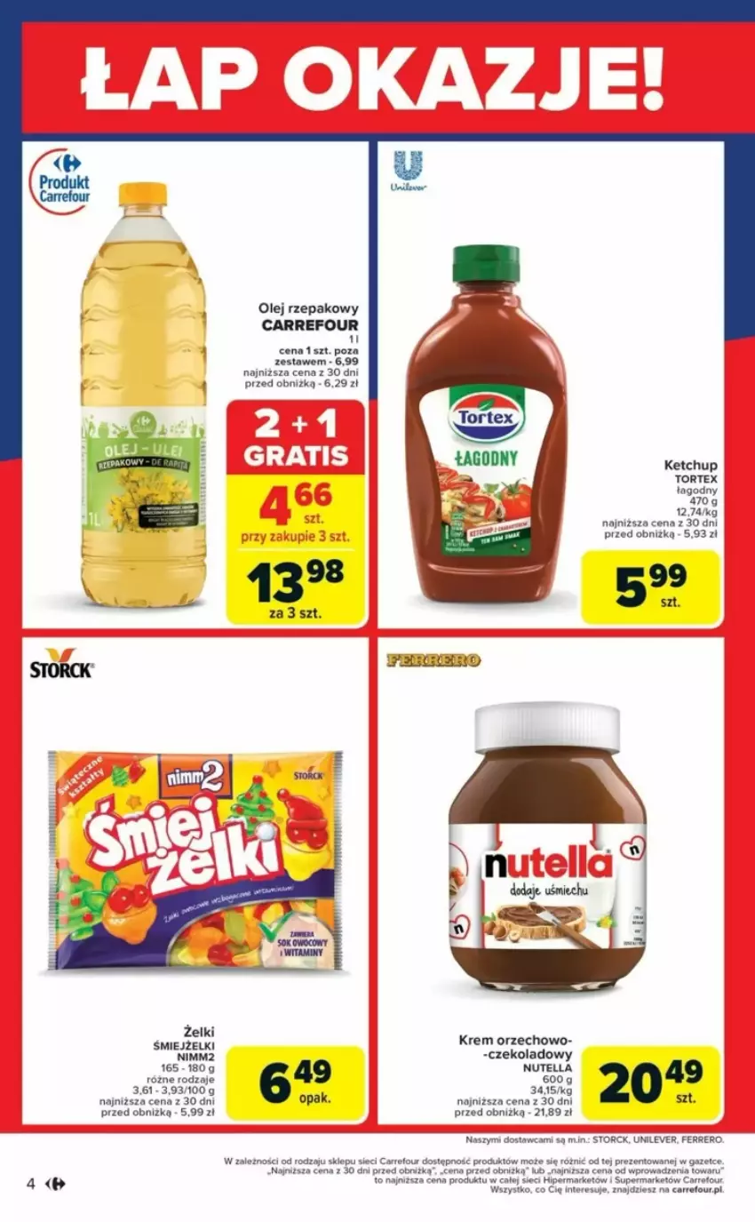 Gazetka promocyjna Carrefour - ważna 13.03 do 15.03.2025 - strona 6 - produkty: Ferrero, Ketchup, Nimm2, Nutella, Olej, Olej rzepakowy, Por