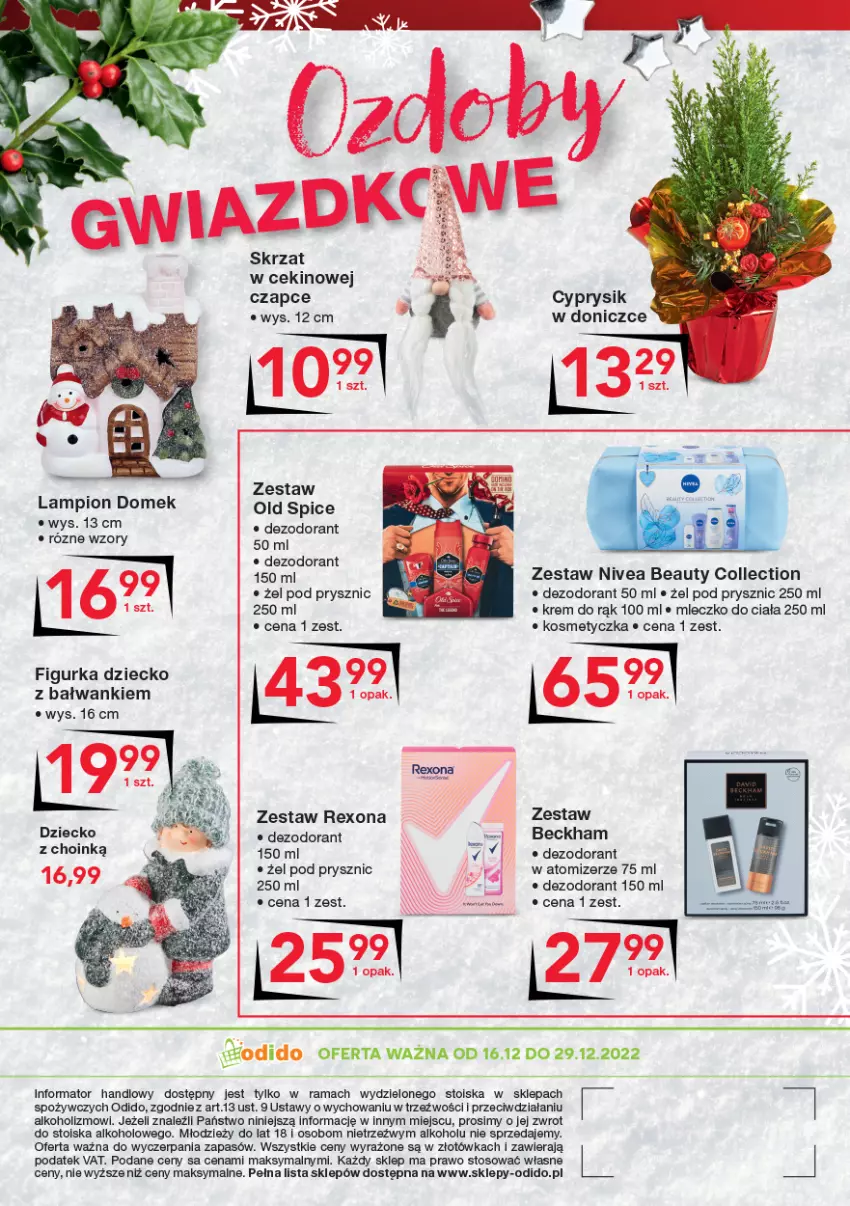 Gazetka promocyjna Odido - Smacznych ŚWIĄT - ważna 16.12 do 29.12.2022 - strona 8 - produkty: Dezodorant, Kosmetyczka, Krem do rąk, Lampion, Mleczko, Mleczko do ciała, Nivea, Old Spice, Rama, Rexona, Skrzat