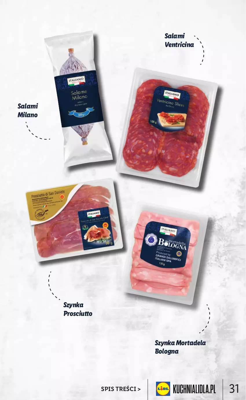 Gazetka promocyjna Lidl - KATALOG ITALIAMO - ważna 07.02 do 12.02.2022 - strona 31 - produkty: Prosciutto, Salami, Szynka