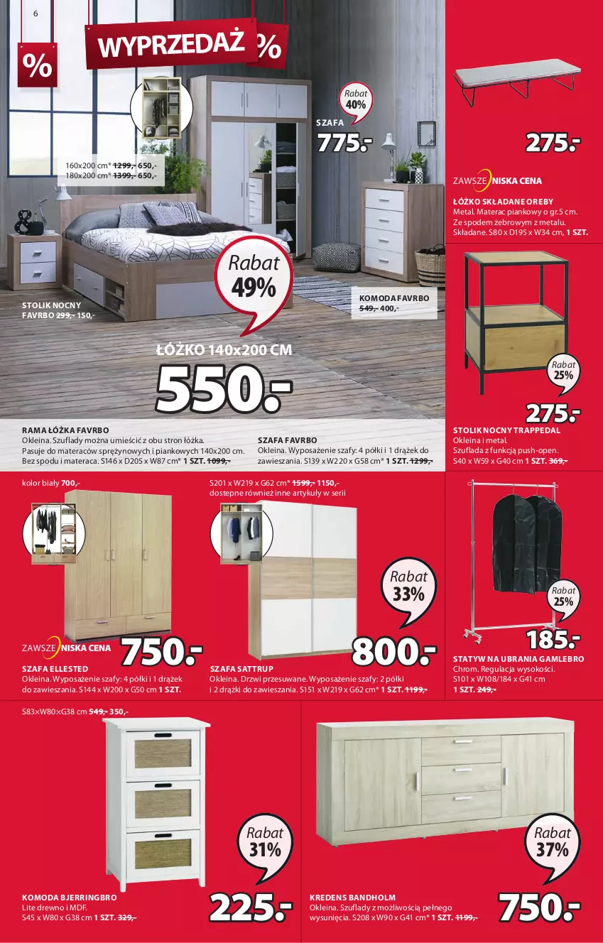 Gazetka promocyjna Jysk - Oferta tygodnia - ważna 23.06 do 06.07.2021 - strona 7 - produkty: Drzwi, Fa, Komoda, Kredens, Materac, Materac piankowy, Moda, Rama, Rama łóżka, Ser, Sok, Statyw na ubrania, Stolik, Stolik nocny, Szafa, Tera, Ubrania