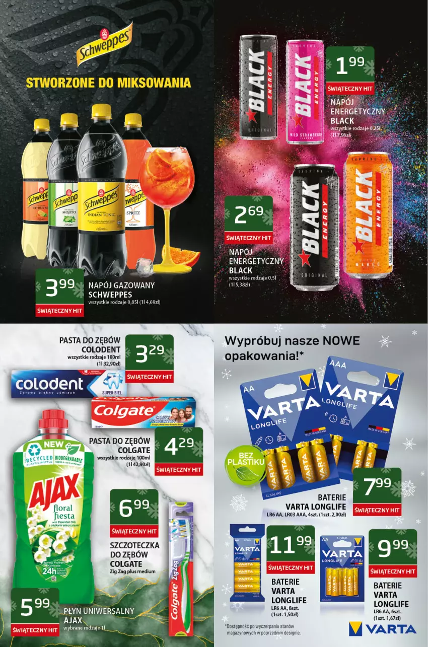 Gazetka promocyjna ABC - Gazetka - ważna 03.12 do 16.12.2021 - strona 7 - produkty: Colgate, Gra, Lack, LG, Napój, Napój gazowany, Pasta do zębów, Schweppes, Szczoteczka, Szczoteczka do zębów, Varta