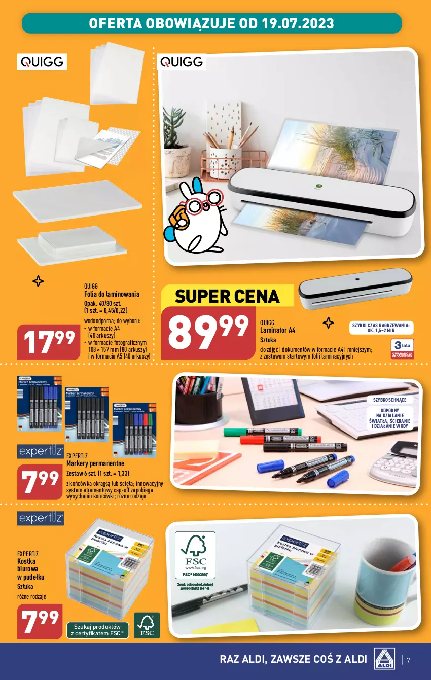 Gazetka promocyjna Aldi - Artykuły przemysłowe i tekstylia - ważna 19.07 do 22.07.2023 - strona 7 - produkty: Biuro, Gra, Marker, Por