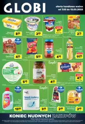 Gazetka promocyjna Carrefour - Gazetka Globi - Gazetka - ważna od 13.03 do 13.03.2023 - strona 1 - produkty: Sałatka, Serek wiejski, Ciastka, Dawtona, Krakus, Top, Ser, Rama, Bell, Winiary, Kosz, Tortilla, Sałat, Serek, Margaryna, Crunchips, Bella, Jogobella, Olej, Krakuski, Almette