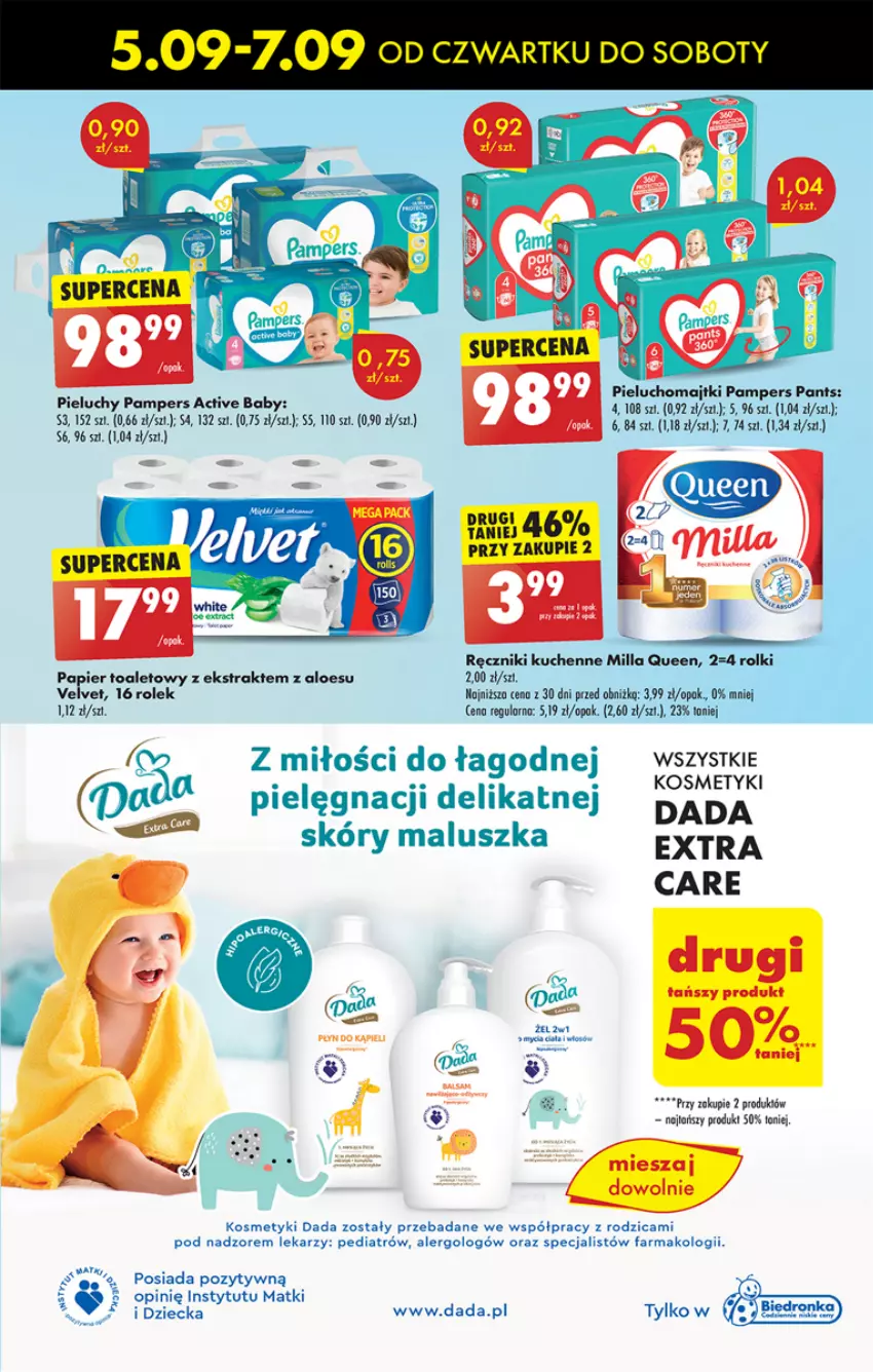 Gazetka promocyjna Biedronka - Od Czwartku - ważna 05.09 do 11.09.2024 - strona 67 - produkty: Dada, Fa, Pampers, Papier, Papier toaletowy, Pieluchy, Ręcznik, Rolki, Velvet