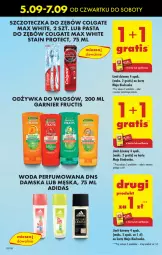 Gazetka promocyjna Biedronka - Od Czwartku - Gazetka - ważna od 11.09 do 11.09.2024 - strona 66 - produkty: Woda perfumowana, Fructis, Gra, Perfum, Pasta do zębów, Adidas, Garnier, Odżywka, Colgate, Woda, Szczoteczka, LG