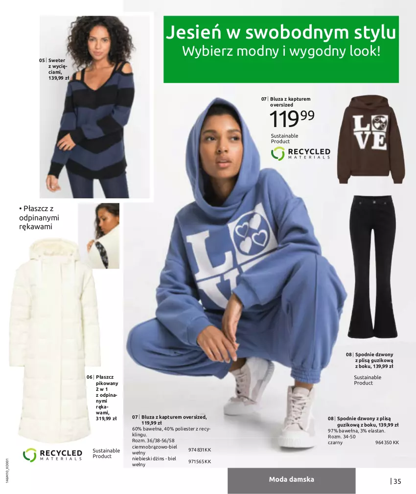 Gazetka promocyjna Bonprix - Zimowe klimaty - ważna 24.10.2022 do 24.04.2023 - strona 37 - produkty: Bluza, Bluza z kapturem, Kawa, Płaszcz, Spodnie, Sweter, Wełna