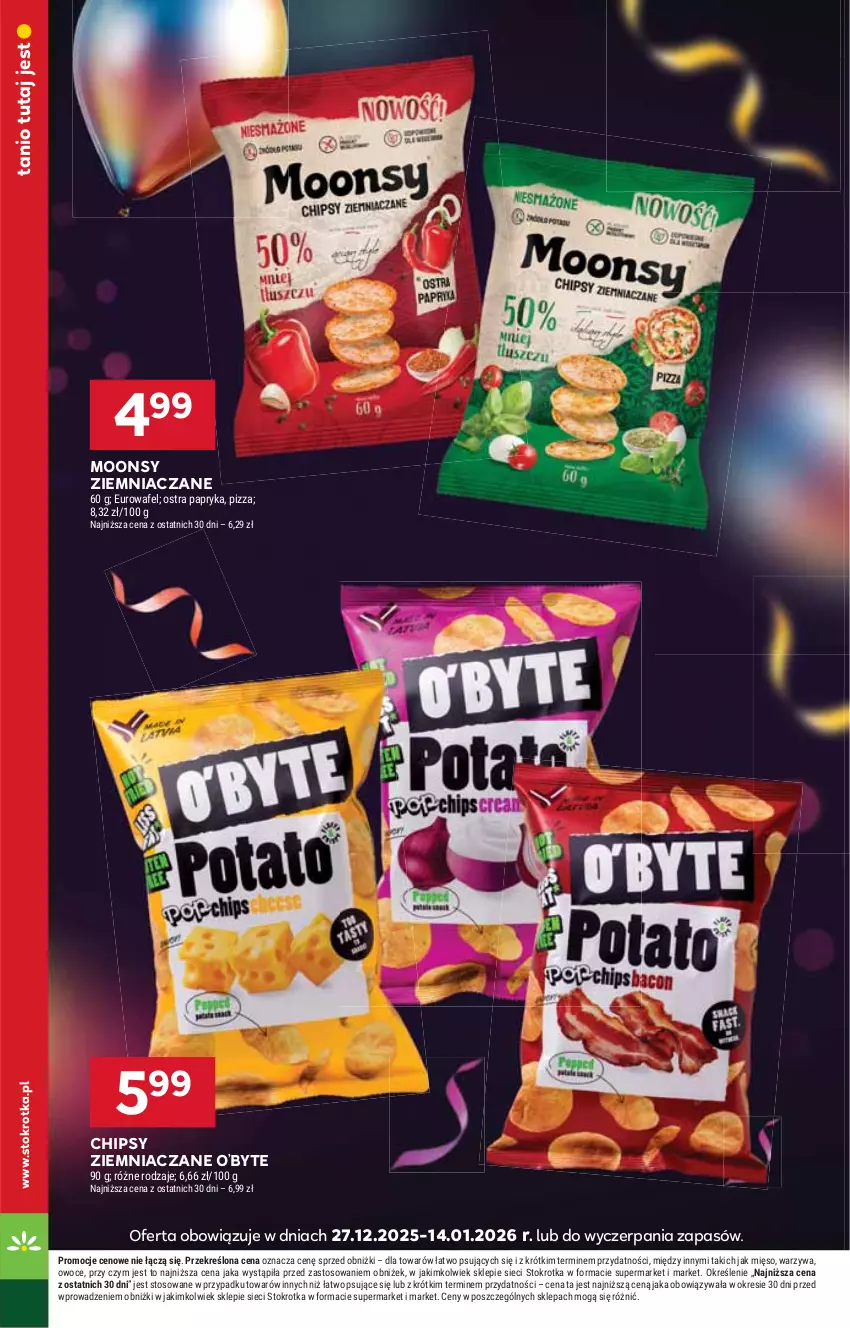 Gazetka promocyjna Stokrotka - Market - ważna 22.12 do 28.12.2025 - strona 22 - produkty: Chipsy, Mięso, Owoce, Papryka, Pizza, Warzywa