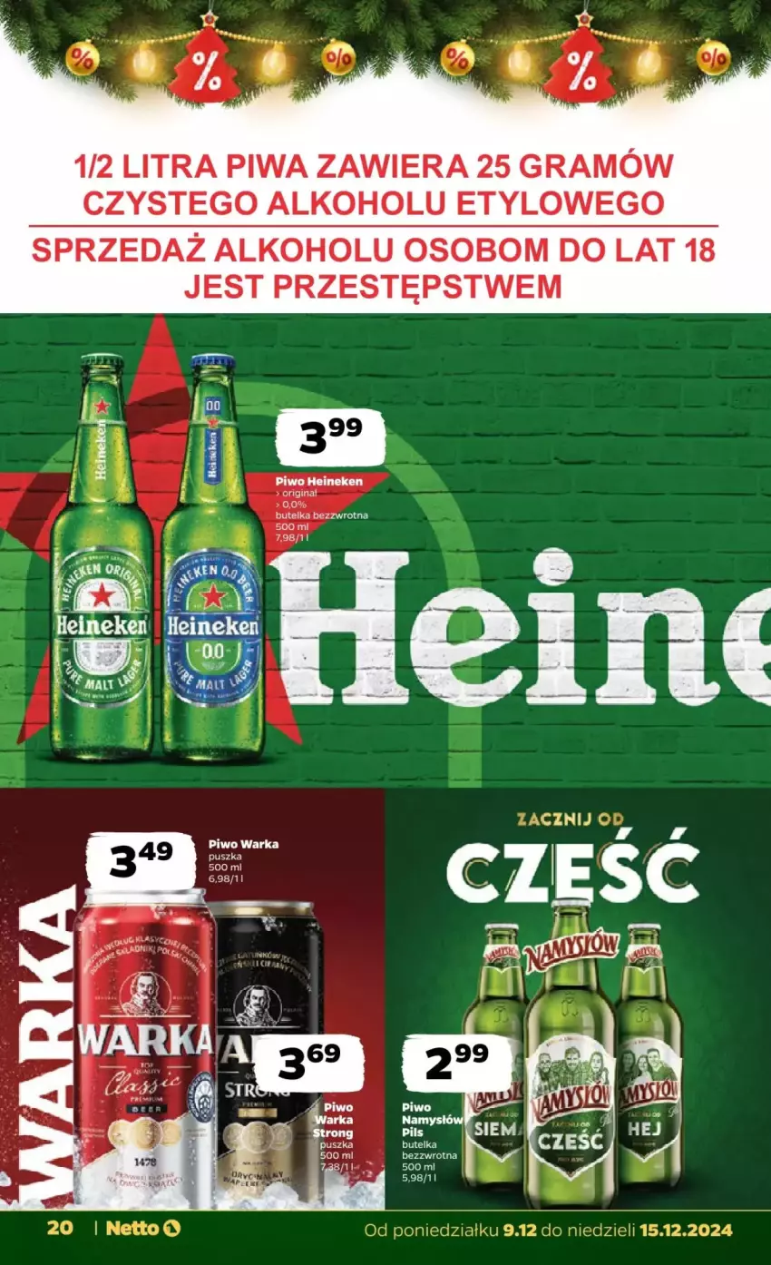 Gazetka promocyjna Netto - ważna 09.12 do 15.12.2024 - strona 13 - produkty: Gin, Gra, Heineken, Piwa, Piwo, Warka