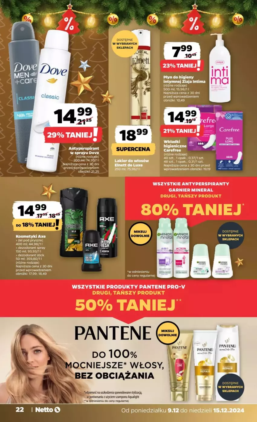 Gazetka promocyjna Netto - ważna 09.12 do 15.12.2024 - strona 15 - produkty: Antyperspirant, Carefree, Dezodorant, Garnier, Lakier, Lakier do włosów, Pantene, Por, Szampon, Ziaja