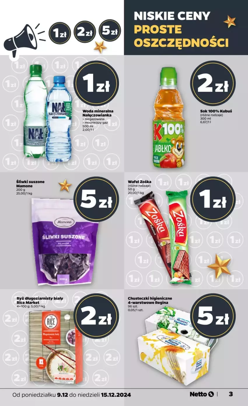 Gazetka promocyjna Netto - ważna 09.12 do 15.12.2024 - strona 20 - produkty: Chusteczki, Gin, Kubuś, Nałęczowianka, Ryż, Sok, Woda, Woda mineralna