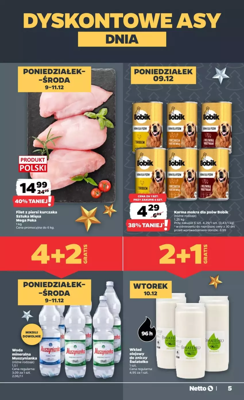 Gazetka promocyjna Netto - ważna 09.12 do 15.12.2024 - strona 22 - produkty: Filet z piersi kurczaka, Kurczak, Mus, Muszynianka, Olej, Woda, Znicz