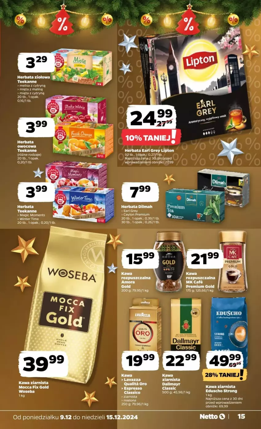 Gazetka promocyjna Netto - ważna 09.12 do 15.12.2024 - strona 7 - produkty: Dallmayr, Dilmah, Earl Grey, Herbata, Kawa, Kawa ziarnista, Mięta, Moments, Teekanne, Woseba