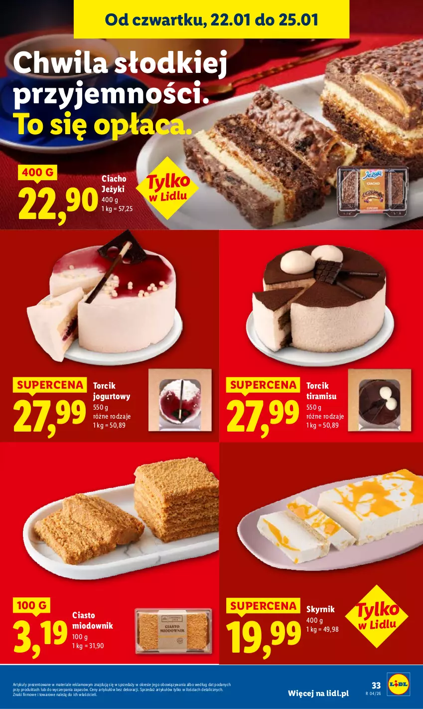 Gazetka promocyjna Lidl - GAZETKA - ważna 22.01 do 25.01.2026 - strona 33 - produkty: Jeżyki, Jogurt