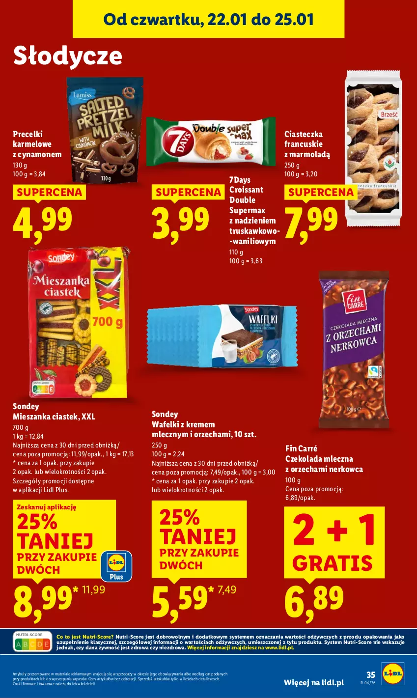 Gazetka promocyjna Lidl - GAZETKA - ważna 22.01 do 25.01.2026 - strona 35 - produkty: Croissant, Czekolada, Czekolada mleczna, Gra, Mola, Precelki, Stek