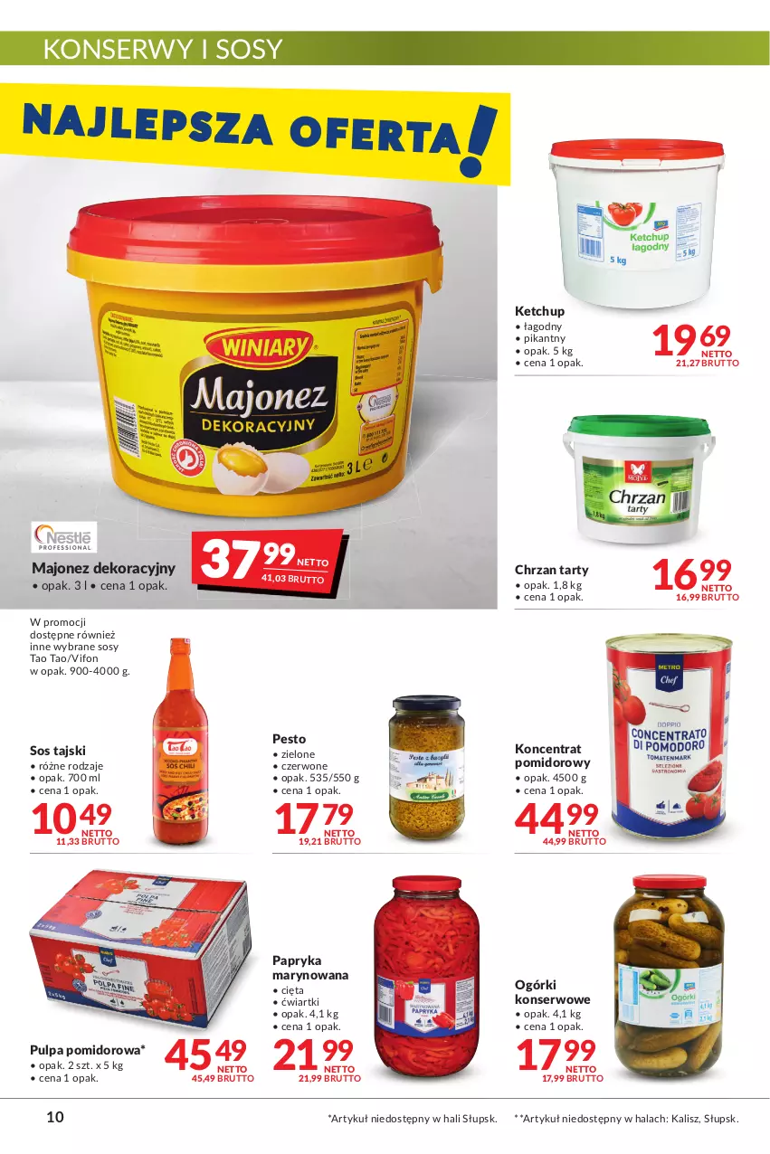 Gazetka promocyjna Makro - [Oferta promocyjna] Artykuły spożywcze i przemysłowe - ważna 22.03 do 04.04.2022 - strona 10 - produkty: Chrzan, Ketchup, Koncentrat pomidorowy, Majonez, Ogórki konserwowe, Papryka, Papryka marynowana, Pesto, Pulpa pomidorowa, Ser, Sos, Sos tajski