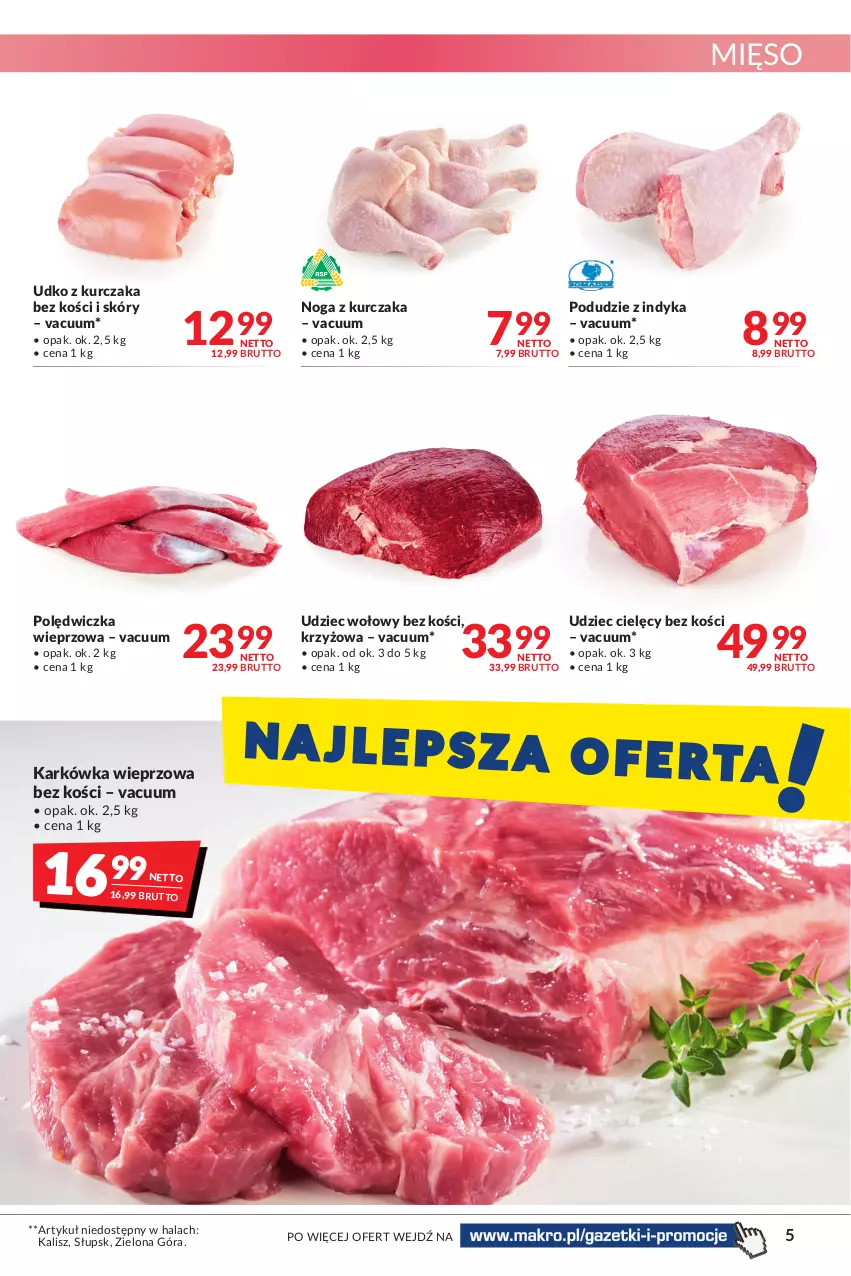 Gazetka promocyjna Makro - [Oferta promocyjna] Artykuły spożywcze i przemysłowe - ważna 22.03 do 04.04.2022 - strona 5 - produkty: Karkówka wieprzowa, Kurczak, Mięso, Polędwiczka wieprzowa, Udziec cielęcy, Udziec wołowy