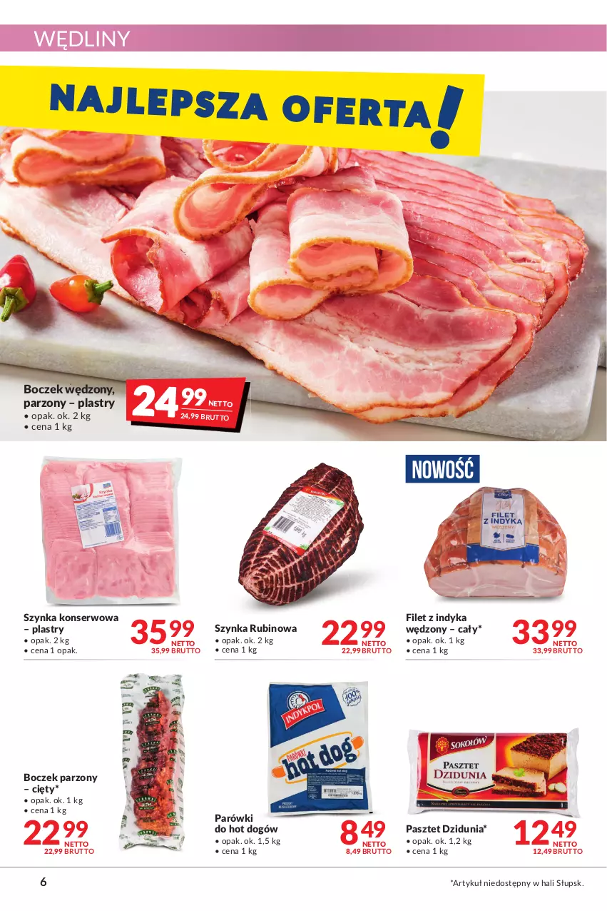 Gazetka promocyjna Makro - [Oferta promocyjna] Artykuły spożywcze i przemysłowe - ważna 22.03 do 04.04.2022 - strona 6 - produkty: Boczek, Hot dog, Parówki, Pasztet, Rubin, Ser, Szynka, Szynka konserwowa