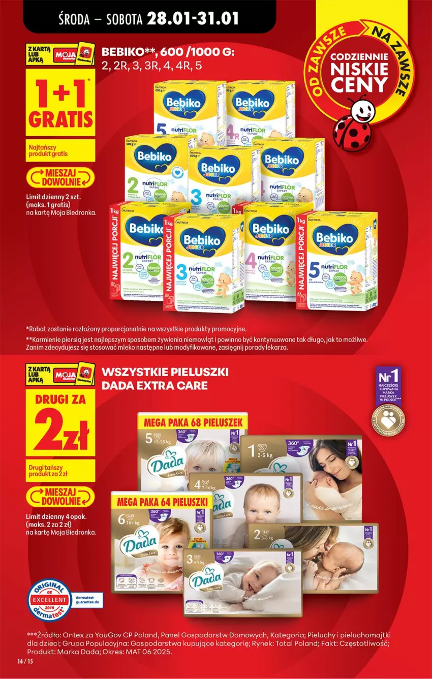Gazetka promocyjna Biedronka - Gazetka - ważna 28.01 do 04.02.2026 - strona 16 - produkty: Bebiko, Dada, Dzieci, Fa, Gra, Karmi, Majtki, Mleko, O nas, Pieluchomajtki, Pieluchy, Por