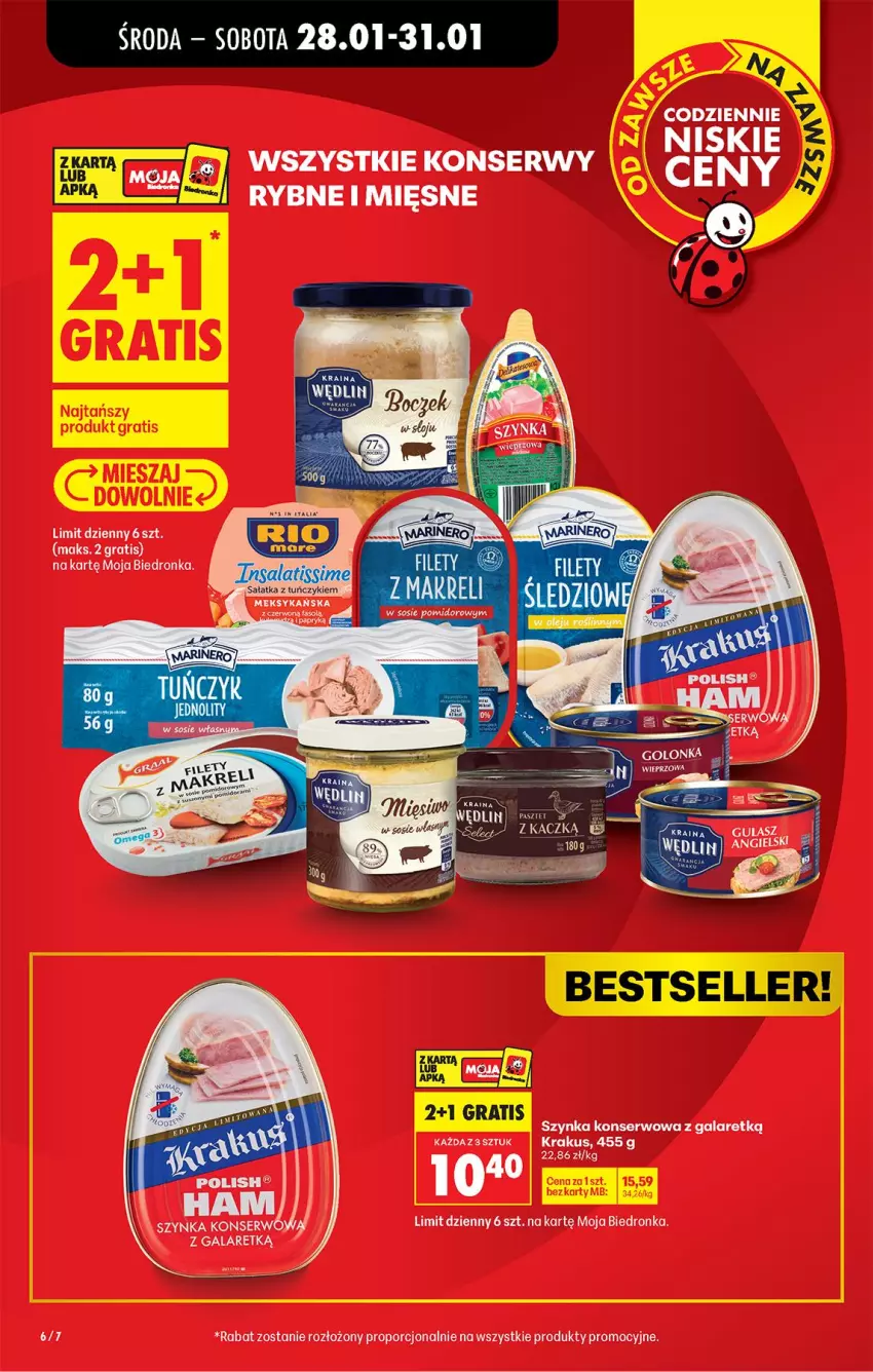 Gazetka promocyjna Biedronka - Gazetka - ważna 28.01 do 04.02.2026 - strona 6 - produkty: Fa, Gala, Gra, Krakus, Olej, Por, Ser, Szynka, Szynka konserwowa