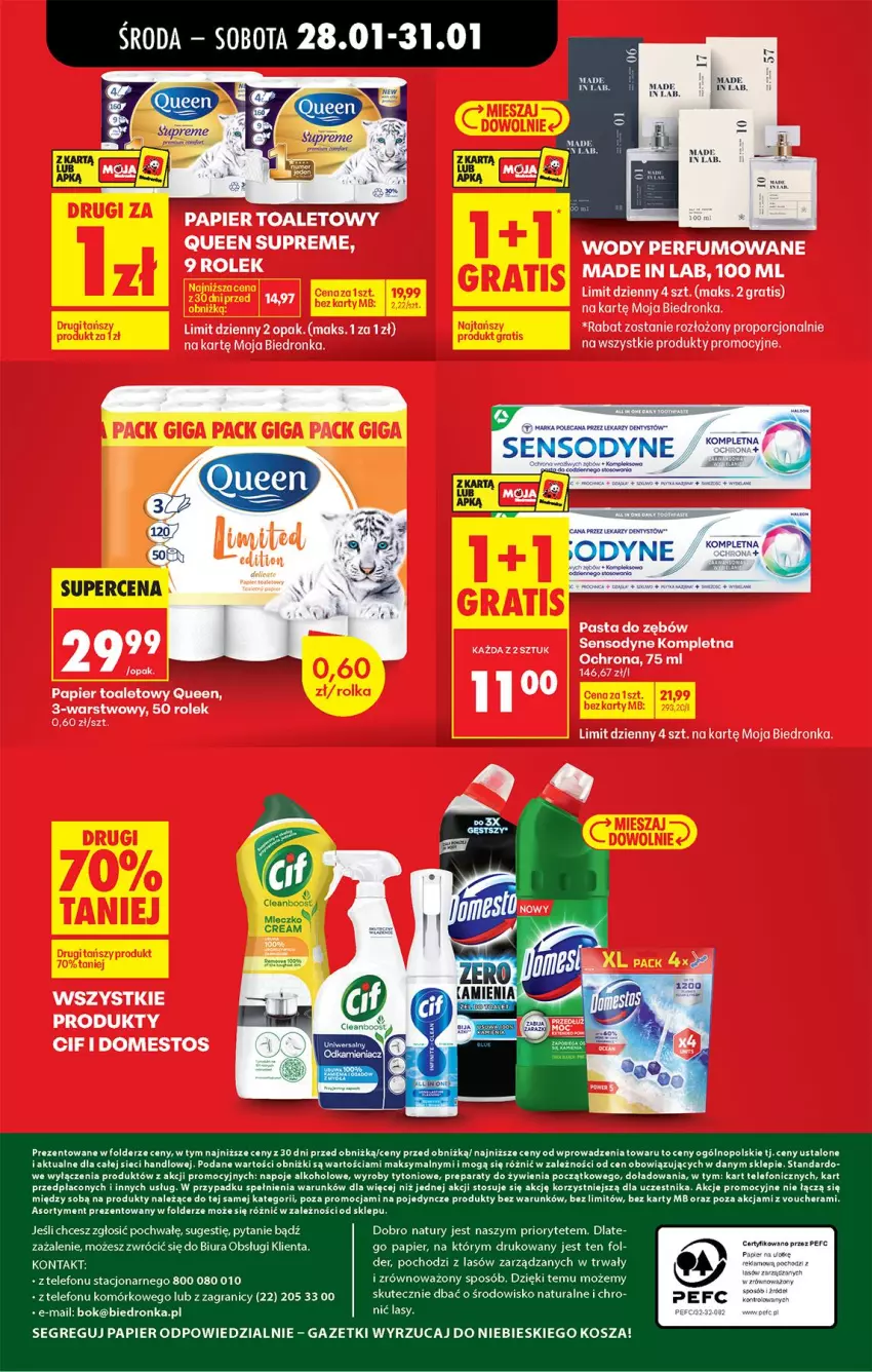 Gazetka promocyjna Biedronka - Gazetka - ważna 28.01 do 04.02.2026 - strona 64 - produkty: Cif, Domestos, Gra, Mleczko, Mus, Papier, Pasta do zębów, Por
