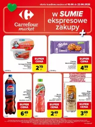 Gazetka promocyjna Carrefour - Gazetka Carrefour Market w SUMIE ekspresowe zakupy - Gazetka - ważna od 22.06 do 22.06.2026 - strona 2 - produkty: Piwa, Ciastka, Ser, Gra, Rolmlecz, Serek homogenizowany, Serek, Pepsi, Napój, Milka, Kozel, Fa
